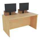 PC - VM2 - 140 stůl  s mechanickým výsuvem (2x) monitoru, 750x1400x800 mm lamino - javor horský